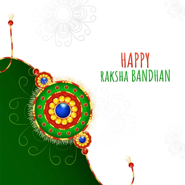 Happy Raksha Bandhan Font Con Beautiful Rakhi Muñequera Sobre Fondo — Archivo Imágenes Vectoriales