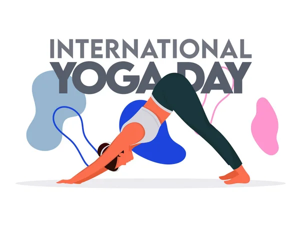 요가의 International Yoga Day Concept 운동을 — 스톡 벡터
