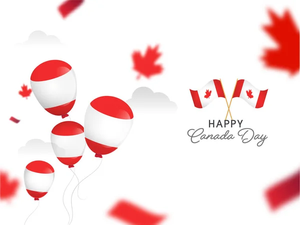Happy Canada Day Celebration Concept Med Kanadensiska Flaggor Blanka Ballonger — Stock vektor