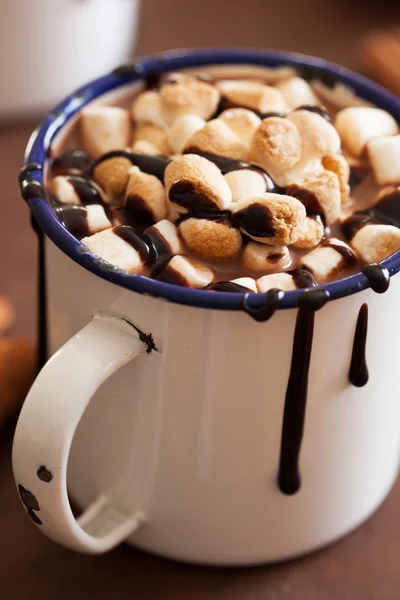 S'mores horké čokoládové mini marshmallows skořicový nápoj — Stock fotografie