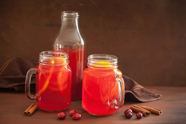 Ζεστό τσάι των βακκίνιων με πορτοκάλι κανέλα του πλανήτη ποτό — Φωτογραφία Αρχείου