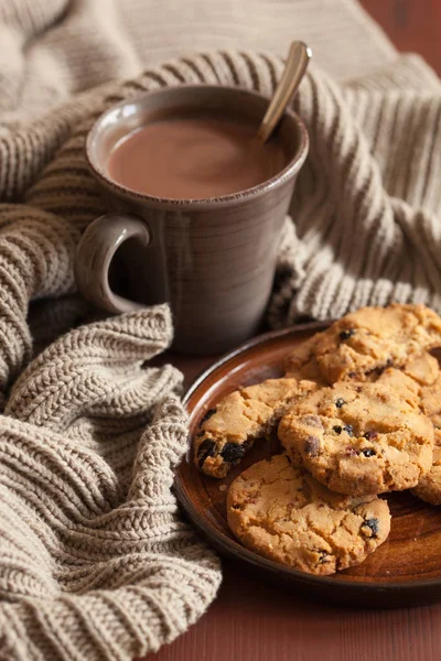 hot chocolate warming drink wool throw cozy autumn cookies