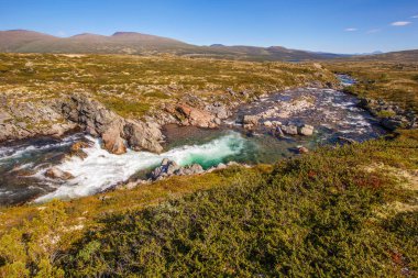 Norveç dağlar Dovrefjell nehir manzara