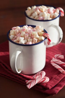 mini lokum şekeri ile sıcak çikolata