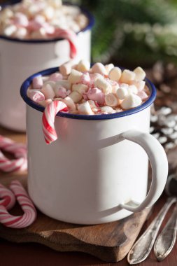 mini lokum şekeri ile sıcak çikolata