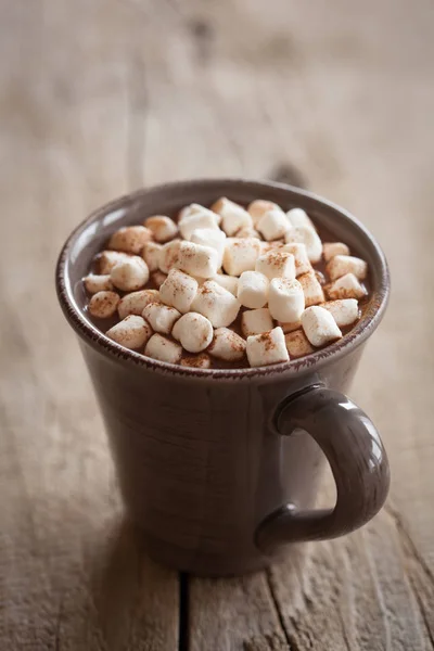 Varm choklad med mini marshmallows uppvärmningen drink — Stockfoto