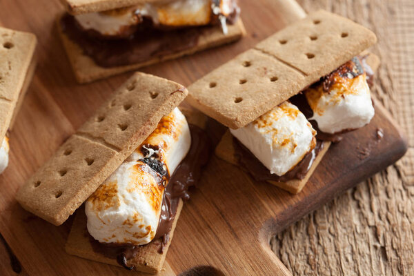 домашние зефирные зефирки с шоколадом на крекерах
