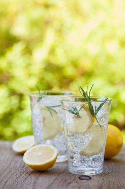 serinletici limonata içecek gözlük rosemary ile