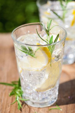 serinletici limonata içecek gözlük rosemary ile