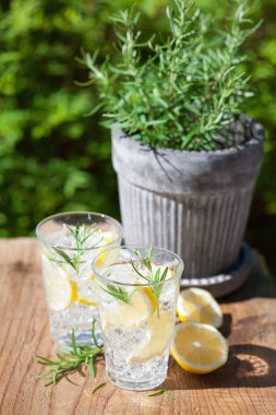 serinletici limonata içecek gözlük rosemary ile