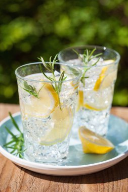 serinletici limonata içecek gözlük rosemary ile
