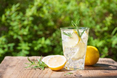 serinletici limonata içecek gözlük rosemary ile
