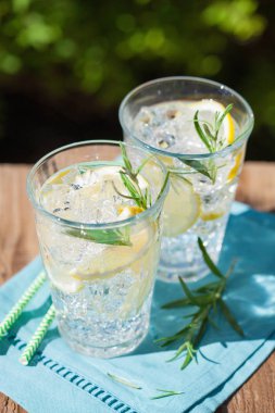 serinletici limonata içecek gözlük rosemary ile