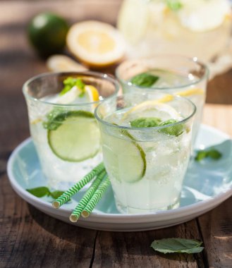 Nane limon limon bahçesinde ferahlatıcı limonata içmek