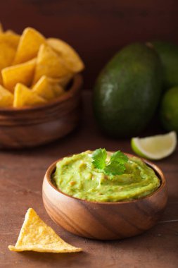 Meksika guacamole daldırma ve cips tortilla cips