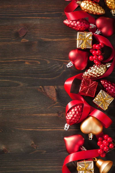 Christmas gift box en decoratie achtergrond frame — Stockfoto