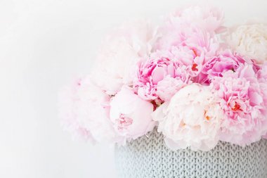 Vazoda güzel pembe şakayık çiçekleri.