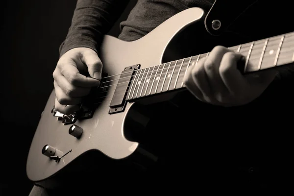 Musician Rock Guitarist Playing Guitar — Stockfoto