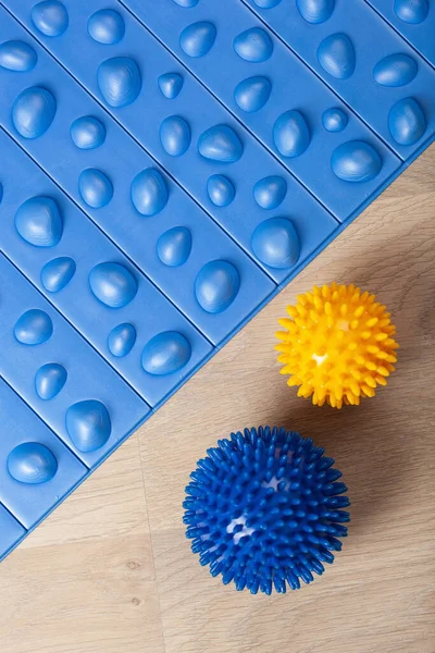 Massagem Bolas Borracha Tapete Rolo Para Auto Massagem Reflexologia — Fotografia de Stock