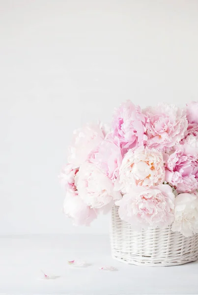 Hermoso Ramo Flores Peonía Rosa Jarrón —  Fotos de Stock