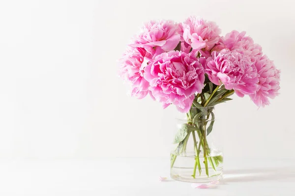 Bellissimo Bouquet Fiori Peonia Rosa Vaso — Foto Stock