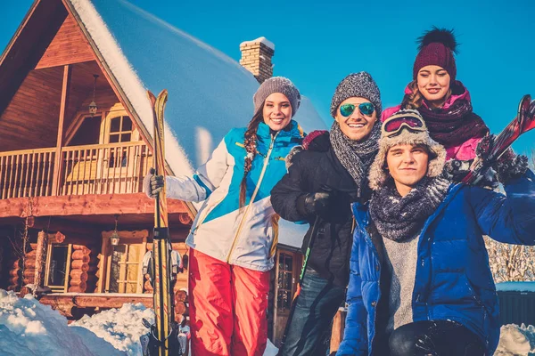 Beste vrienden vakantie winter — Stockfoto