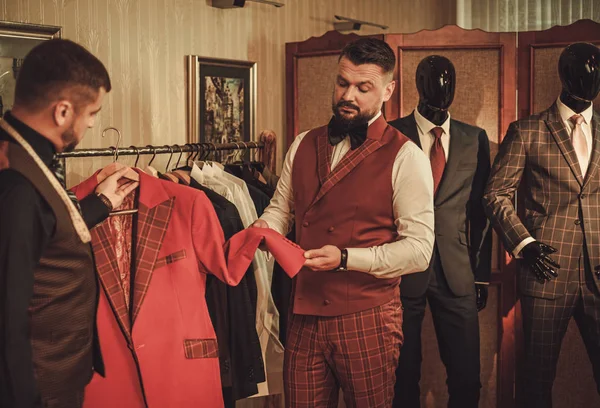 Extravagant stylish man in tailor studio — Stock Photo, Image