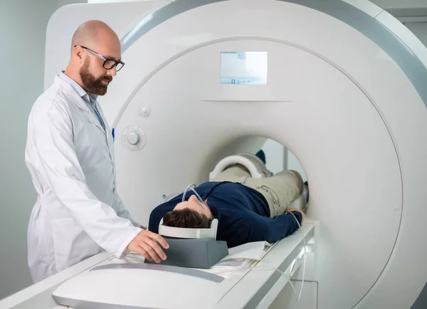Patient visiting MRI procedure in a hospital — 스톡 사진