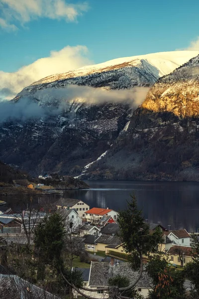 Vista Fiorde Aurlandsfjord Noruega — Fotografia de Stock