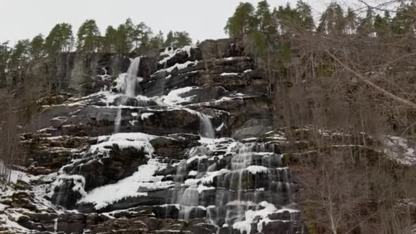 Wodospad Wąwozie Bordalsgjelet Voss Norwegia — Wideo stockowe