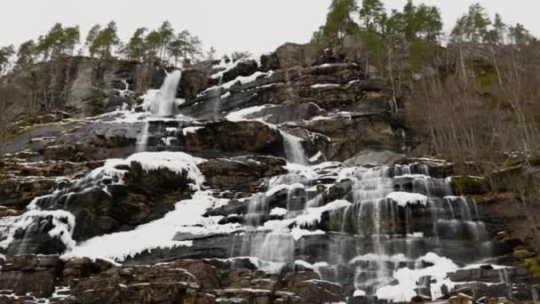 Wodospad Wąwozie Bordalsgjelet Voss Norwegia — Wideo stockowe