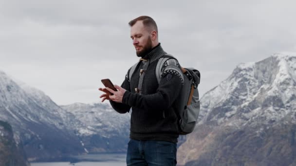 Kilátás Egy Aurlandsfjord Norvégiában — Stock videók