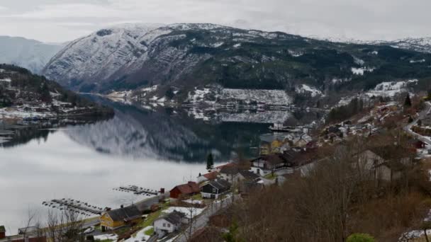 挪威Gudvangen村Naeroyfjord — 图库视频影像