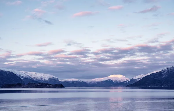 Захід Сонця Над Гардангер Фіордом Норвегії — стокове фото