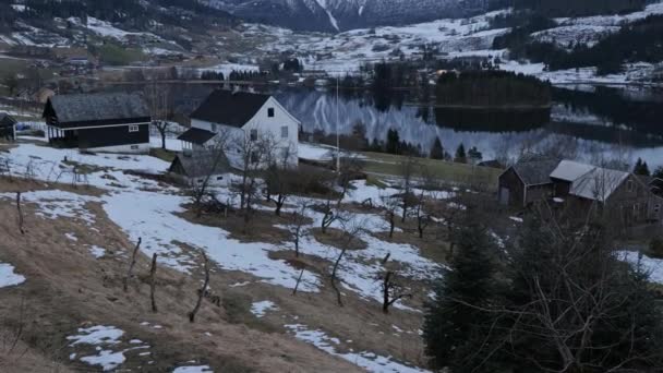 Naeroyfjord Gudvangen Dorf Norwegen — Stockvideo