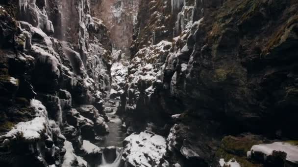 Водоспад Ущелині Бордалсжеле Місті Восс Норвегія — стокове відео