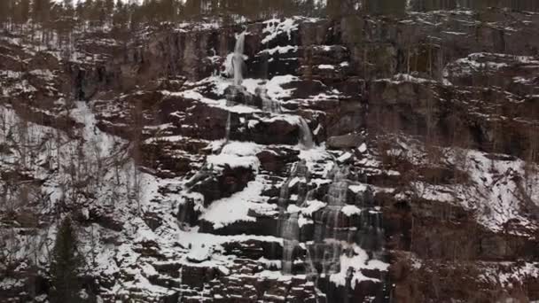 Водоспад Ущелині Бордалсжеле Місті Восс Норвегія — стокове відео