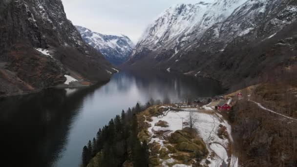 Utsikt Över Aurlandsfjord Norge — Stockvideo