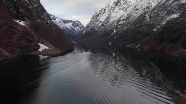 Uitzicht Een Aurlandsfjord Noorwegen — Stockvideo