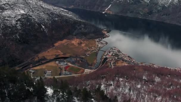 Naeroyfjord Gudvangen Dorf Norwegen — Stockvideo