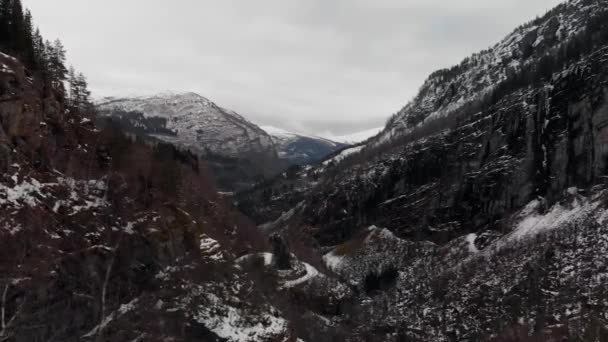 Stalheimsfossen Vattenfall Naeroydalen Norge — Stockvideo