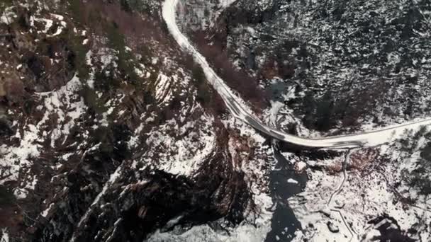 Norveç Voss Taki Bordalsgjelet Geçidinde Şelale — Stok video