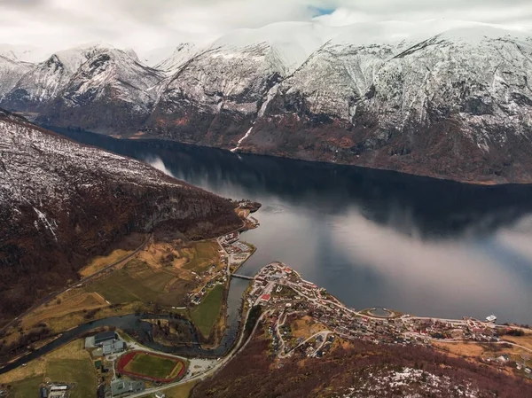 Vista Fiorde Aurlandsfjord Noruega — Fotografia de Stock