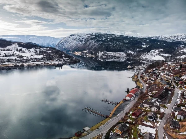 Pohled Hardangerfjord Terasy Domu Norsko — Stock fotografie