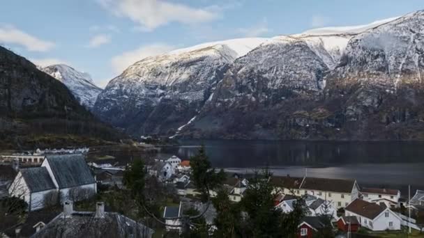 挪威Gudvangen村Naeroyfjord — 图库视频影像