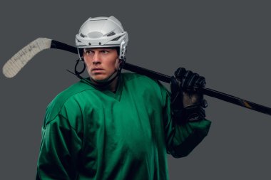 Hokey oyuncusu oyun sopa tutar