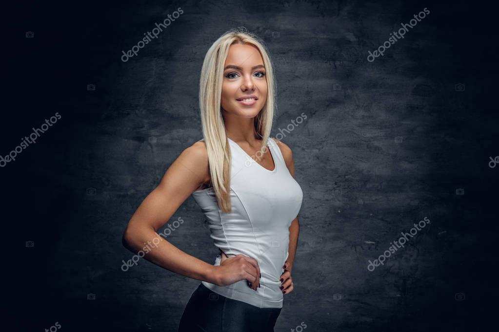 Sporty Blonde Girl In Thermal Clothing For Women Stock Photo - Download  Image Now - 25-29 Years, Active Lifestyle, Adult - iStock