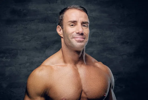 Middle age man with shaved chest. — Stock Photo, Image