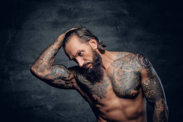 Hombre barbudo muscular — Foto de Stock