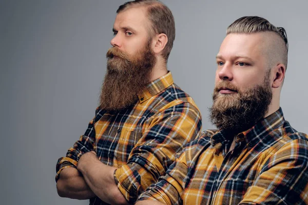 Two bearded men with crossed arms — Stock Photo, Image